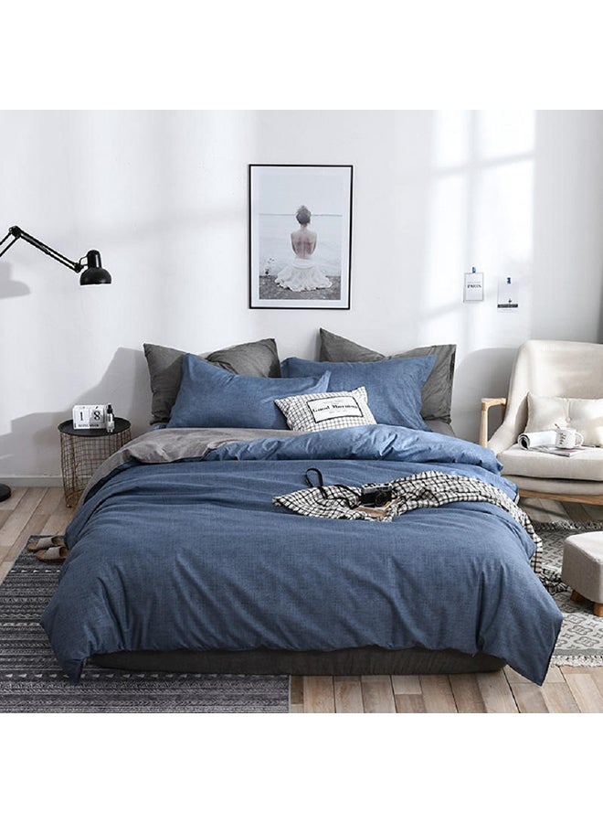 Sharpdo - 4-Piece King Size Luxurious Cotton And Soft Comforter Set Microfiber Blue - Image 1