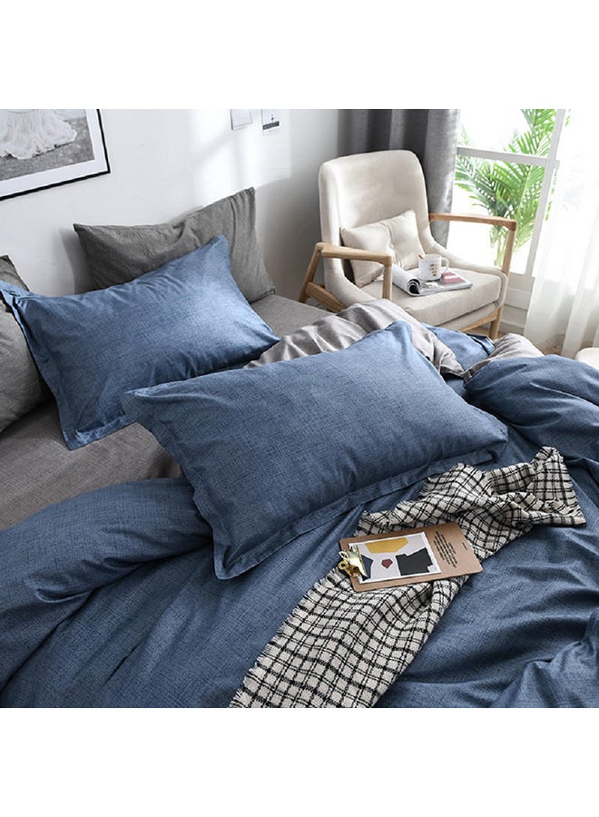 Sharpdo - 4-Piece King Size Luxurious Cotton And Soft Comforter Set Microfiber Blue - Image 1