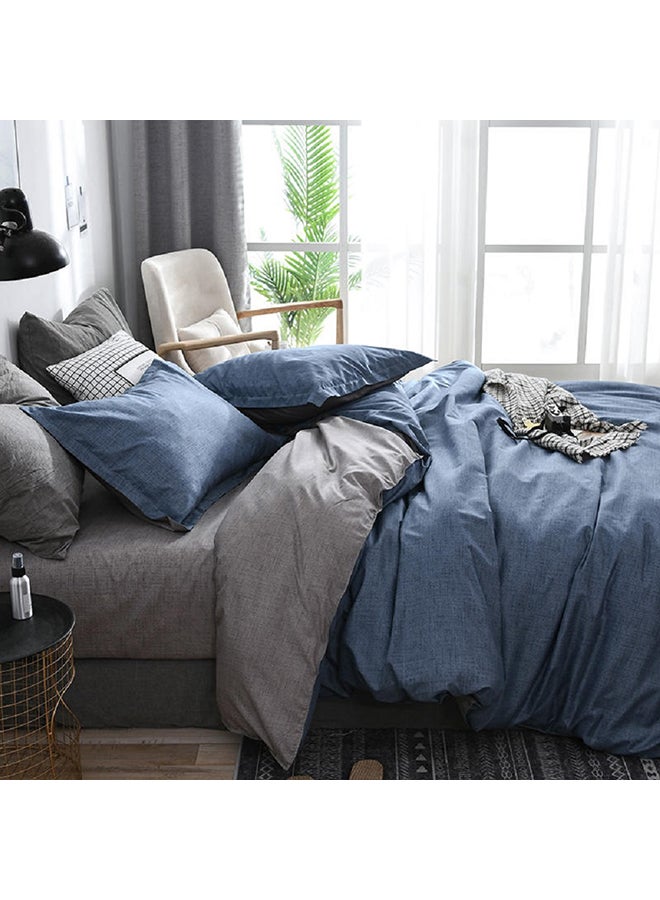 Sharpdo - 4-Piece King Size Luxurious Cotton And Soft Comforter Set Microfiber Blue - Image 1