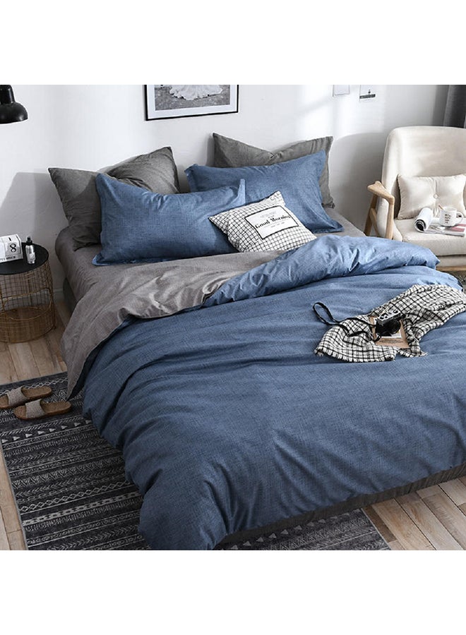 Sharpdo - 4-Piece King Size Luxurious Cotton And Soft Comforter Set Microfiber Blue - Image 1