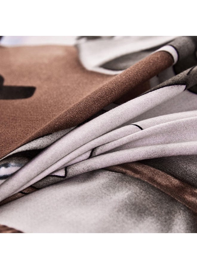 شاربدو طقم سرير من القطن الفاخر والمايكروفايبر الناعم مقاس فردي مكون من 4 قطع (لحاف/ غطاء لحاف/ شرشف/ غطائي وسادة) متعدد الألوان - Image 3