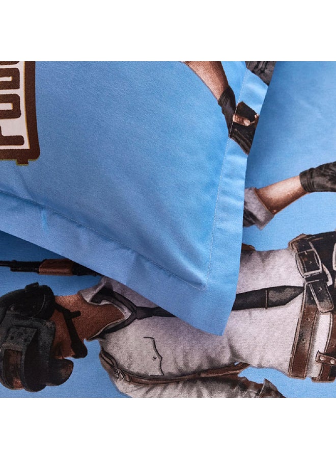 شاربدو طقم سرير من القطن الفاخر والمايكروفايبر الناعم مقاس فردي مكون من 4 قطع (لحاف/ غطاء لحاف/ شرشف/ غطائي وسادة) متعدد الألوان - Image 5