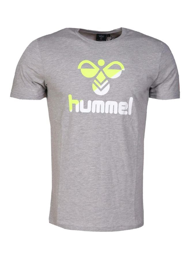 Hummel Rodney Printed T-Shirt Light Grey Melange  - Image 1
