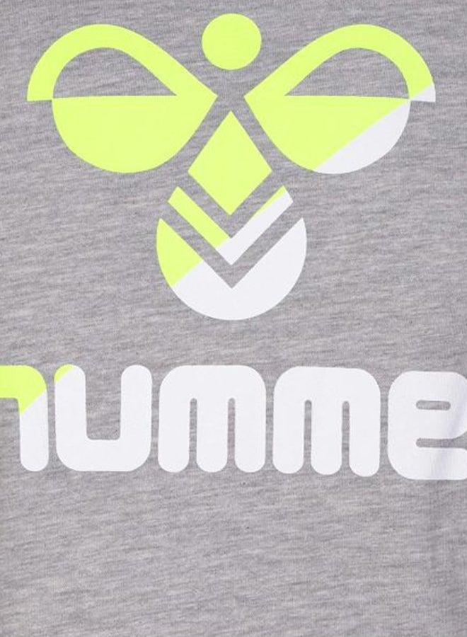 Hummel Rodney Printed T-Shirt Light Grey Melange  - Image 3