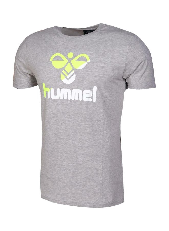 Hummel Rodney Printed T-Shirt Light Grey Melange  - Image 4