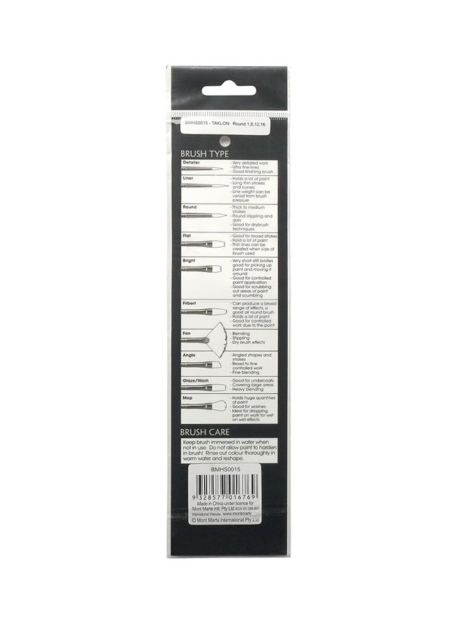 4-Piece Gallery Series Round Brush Set Black/Grey