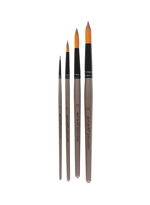 4-Piece Gallery Series Round Brush Set Black/Grey