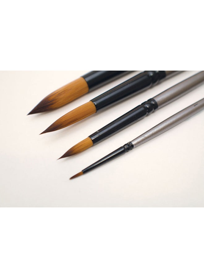 4-Piece Gallery Series Round Brush Set Black/Grey