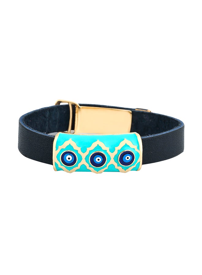 بيج ديزاين سوار مصنوع من الجلد والبرونز بتصميم عين الحسد - Image 1