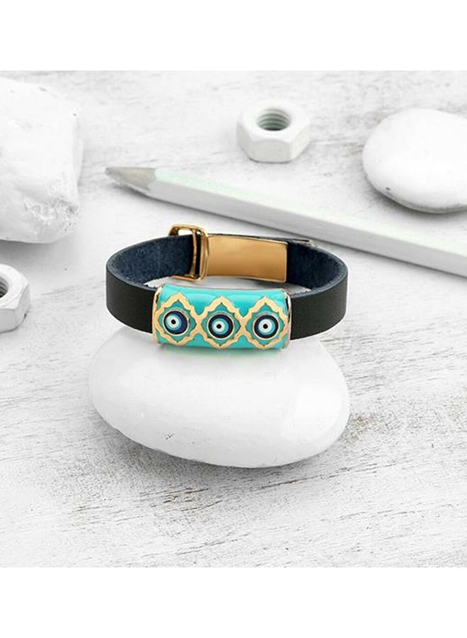 بيج ديزاين سوار مصنوع من الجلد والبرونز بتصميم عين الحسد - Image 2