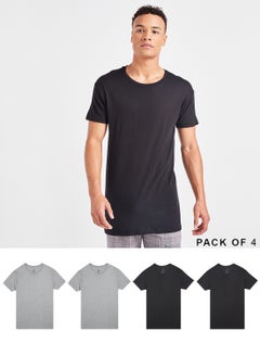 Hanes 4 Pack Ultimate Comfort Fit Undershirt Assorted Color/Print  - Image 1