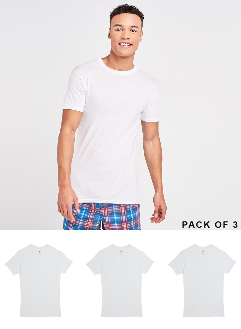 Hanes 3 Pack Solid Undershirts Assorted Color/Print  - Image 1