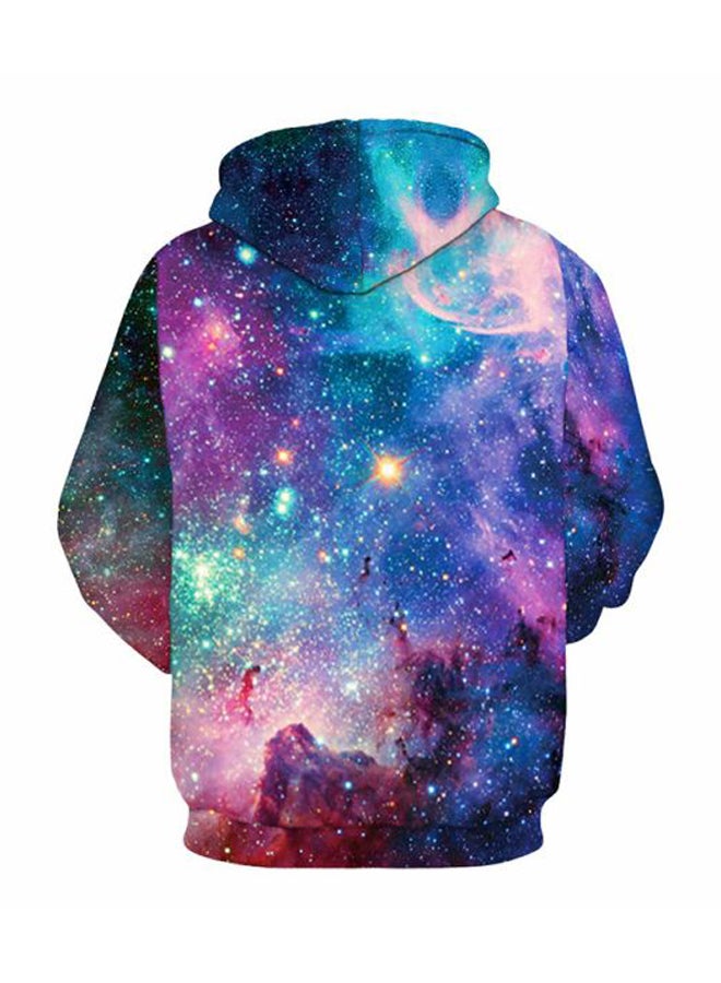 3D Digital Universe Printed Hoodie Blue/Pink/Purple - Image 2