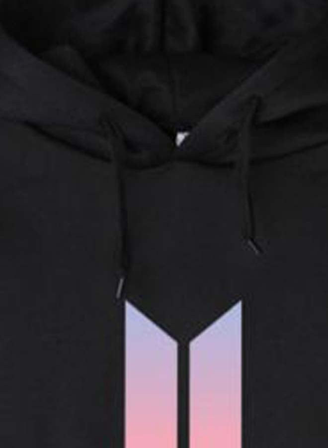 Long Sleeves Hoodie Black/Pink - Image 2