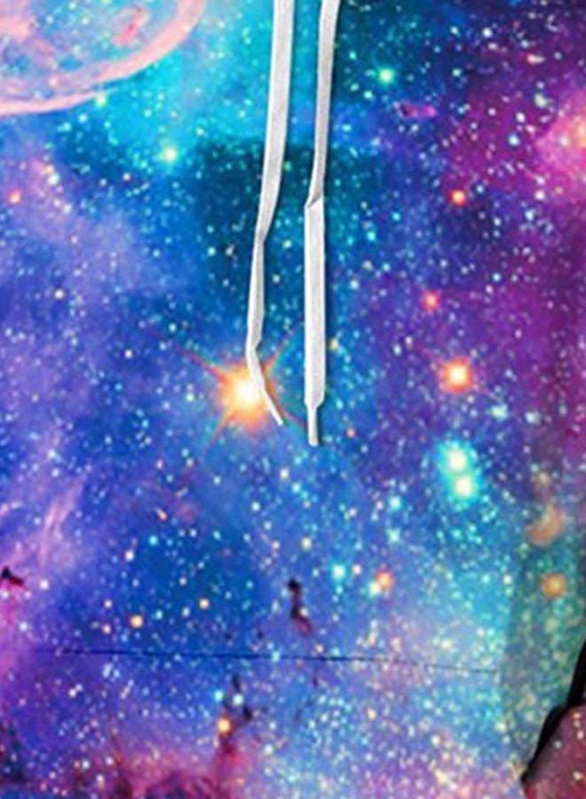 3D Digital Universe Printed Hoodie Blue/Pink/Purple - Image 3