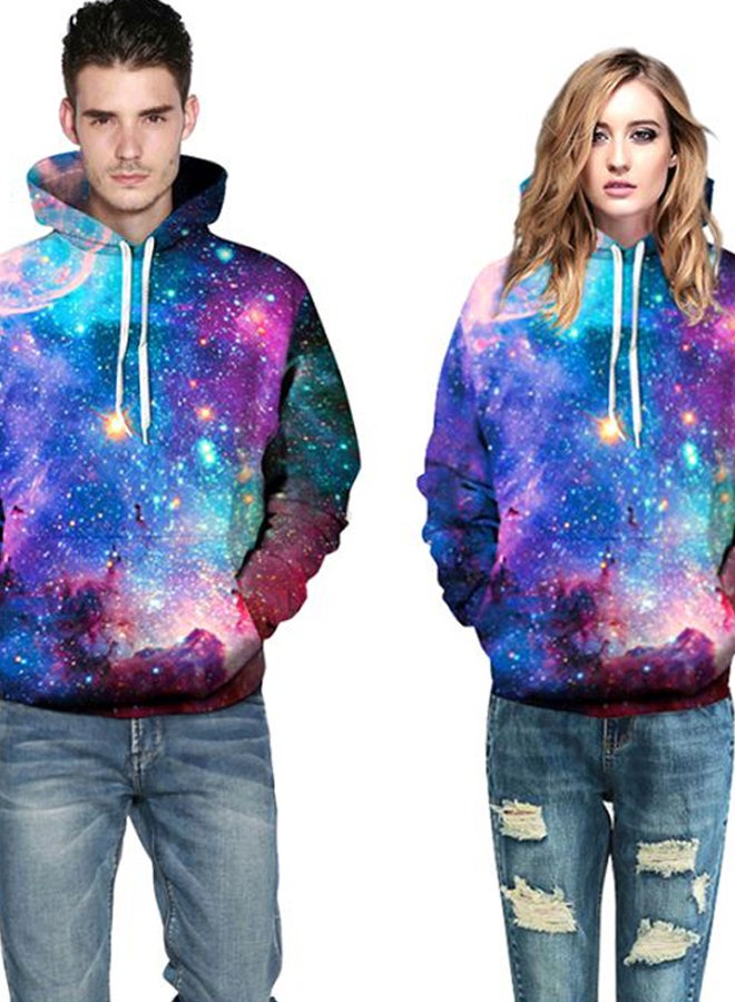 3D Digital Universe Printed Hoodie Blue/Pink/Purple - Image 4