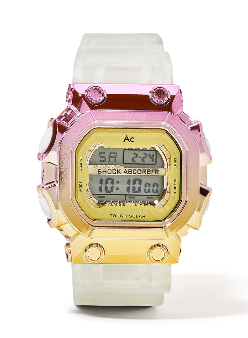 AC SPORTS Octagon Resin Digital Wrist Watch X29 - 40 mm - White  - Image 1