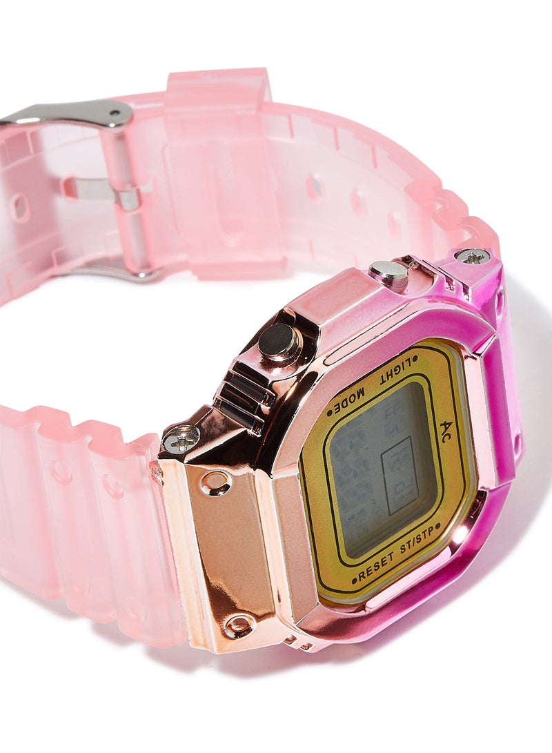 AC SPORTS Octagon Resin Digital Wrist Watch X37 - 36 mm - Pink  - Image 2