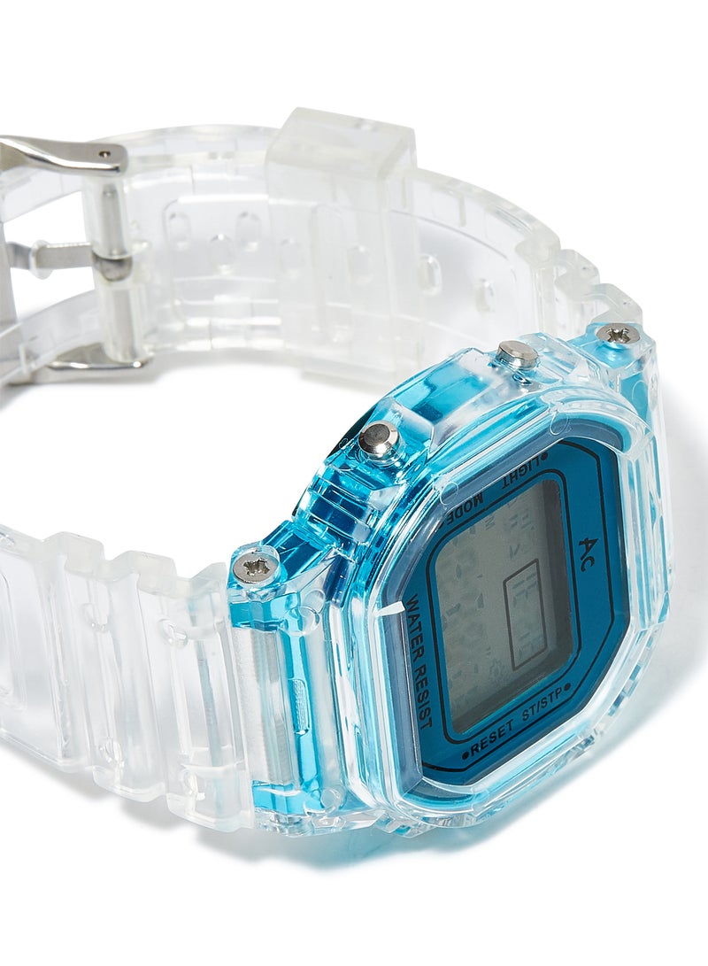 AC SPORTS Octagon Resin Digital Wrist Watch X36 - 36 mm - Transparent  - Image 2