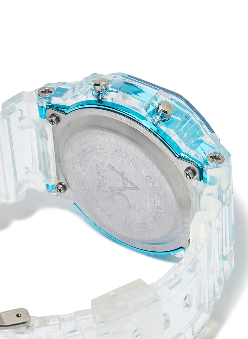 AC SPORTS Octagon Resin Digital Wrist Watch X36 - 36 mm - Transparent  - Image 3