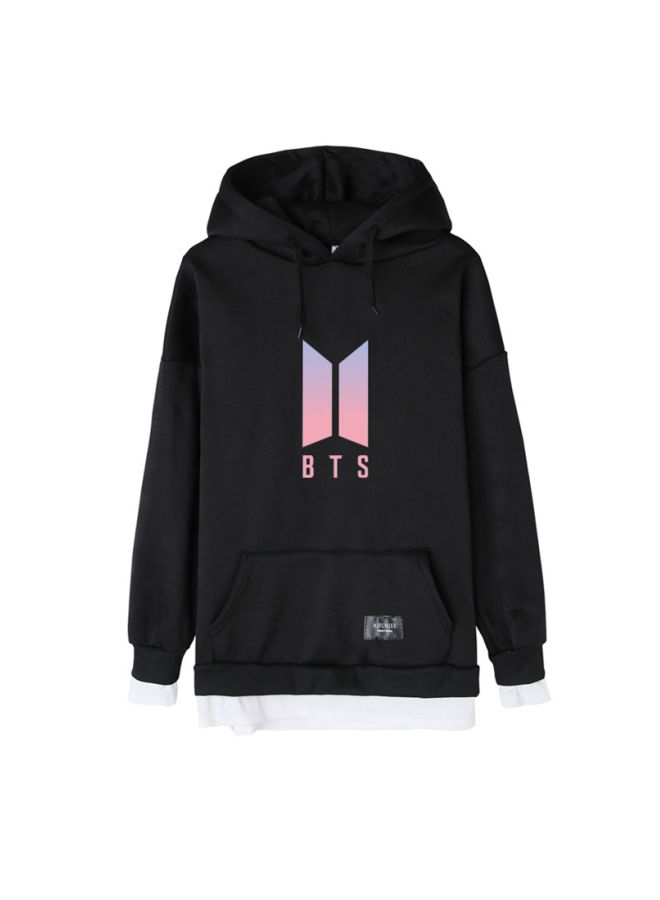 Long Sleeves Hoodie Black/Pink - Image 1