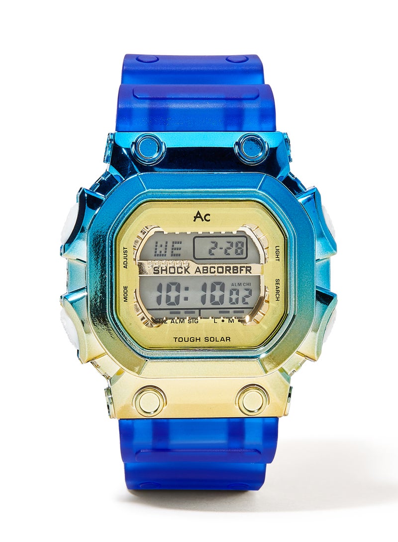 AC SPORTS Octagon Resin Digital Wrist Watch X27 - 40 mm - Blue  - Image 1