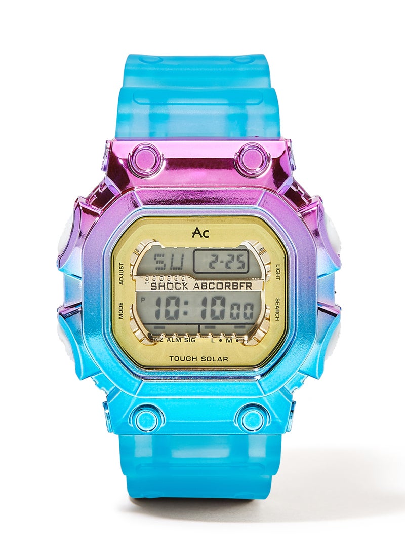 AC SPORTS Octagon Resin Digital Wrist Watch X26 - 40 mm - Blue  - Image 1