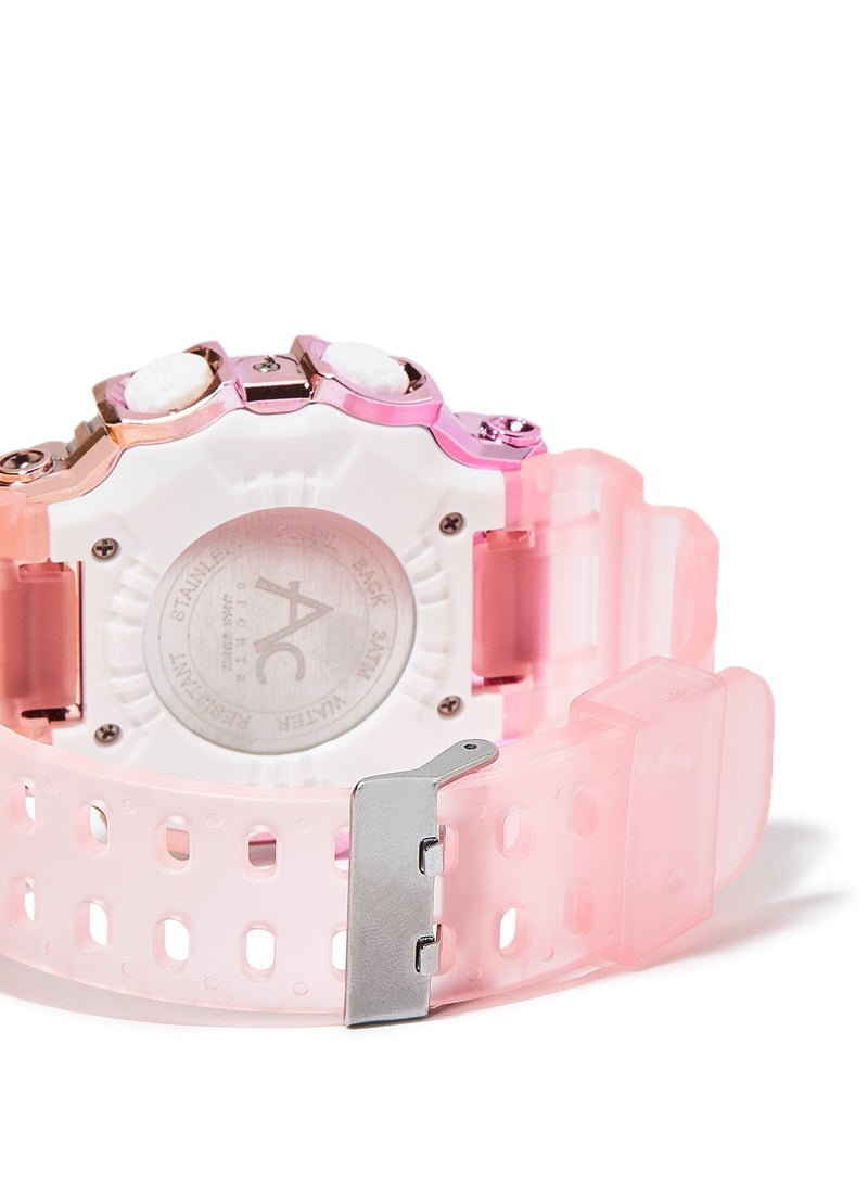 AC SPORTS Octagon Resin Digital Wrist Watch X30 - 40 mm - Pink  - Image 3