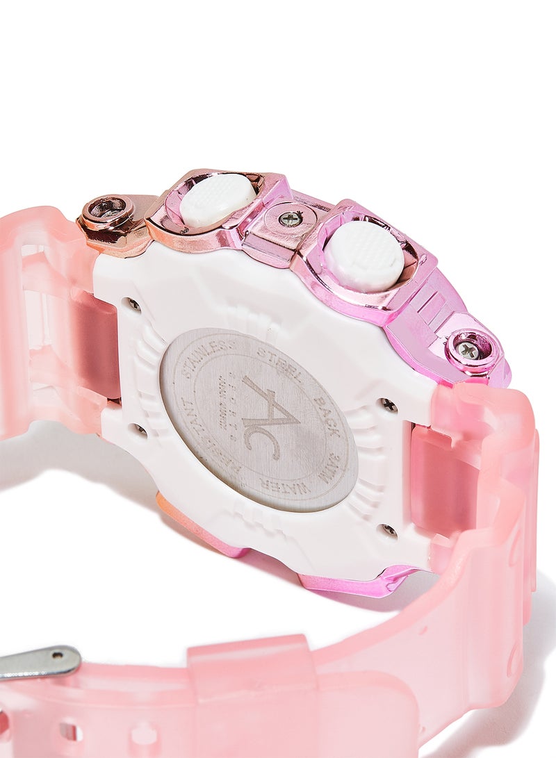 AC SPORTS Octagon Resin Digital Wrist Watch X30 - 40 mm - Pink  - Image 4