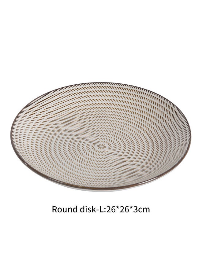 شاربدو طبق دائري الشكل لشرائح الطعام أبيض/بيج 10بوصة - Image 3