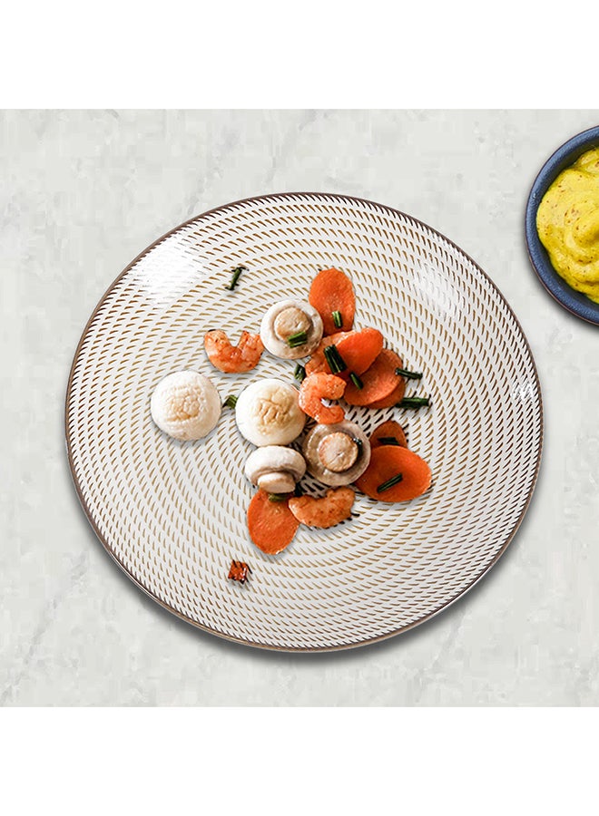 شاربدو طبق دائري الشكل لشرائح الطعام أبيض/بيج 10بوصة - Image 4