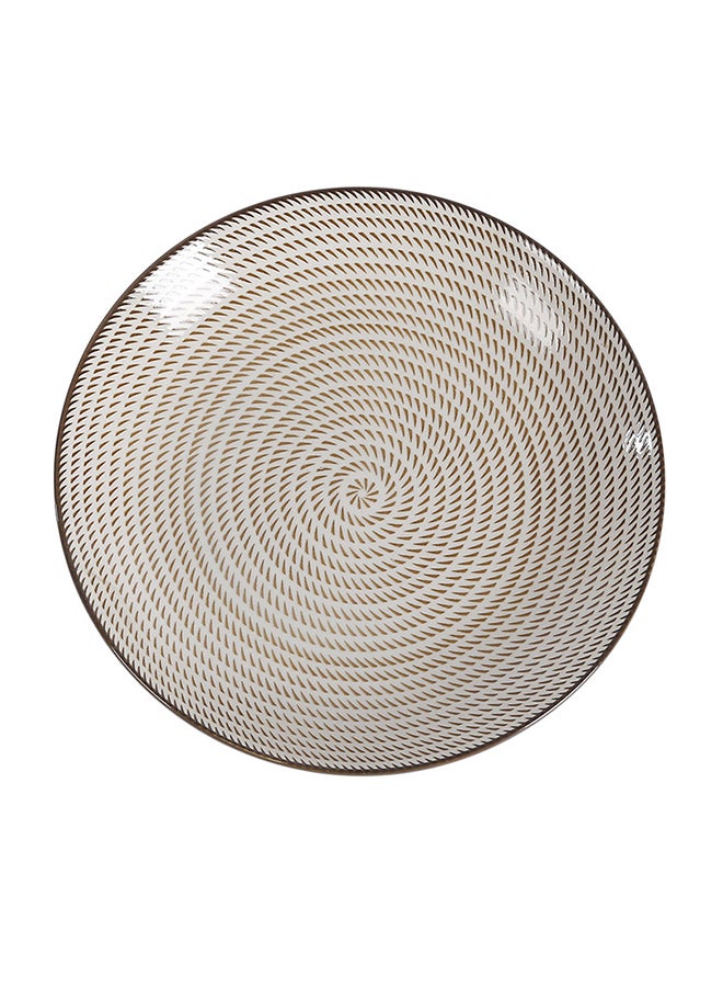 شاربدو طبق دائري الشكل لشرائح الطعام أبيض/بيج 10بوصة - Image 2