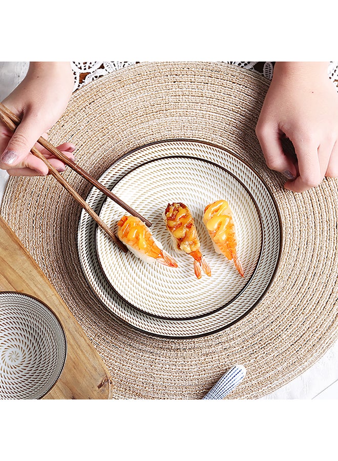 شاربدو طبق دائري الشكل لشرائح الطعام أبيض/بيج 10بوصة - Image 5