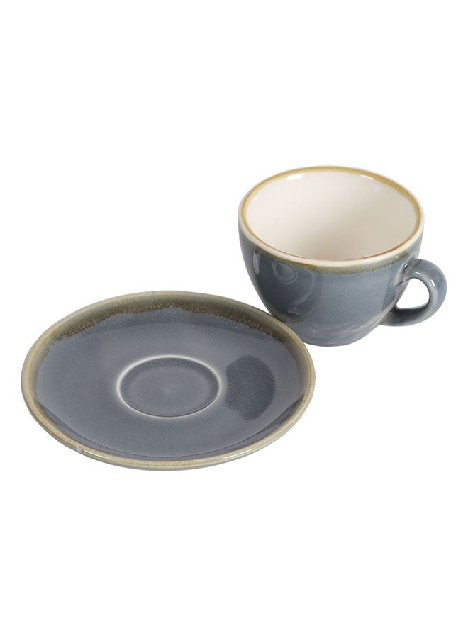 شاربدو طقم من كوب وصحن من السيراميك لون أزرق 13x10.5x7.5سم  - Image 1