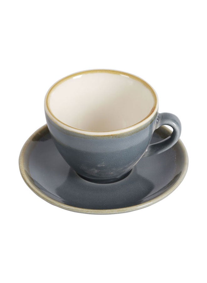 شاربدو طقم من كوب وصحن من السيراميك لون أزرق 13x10.5x7.5سم  - Image 3
