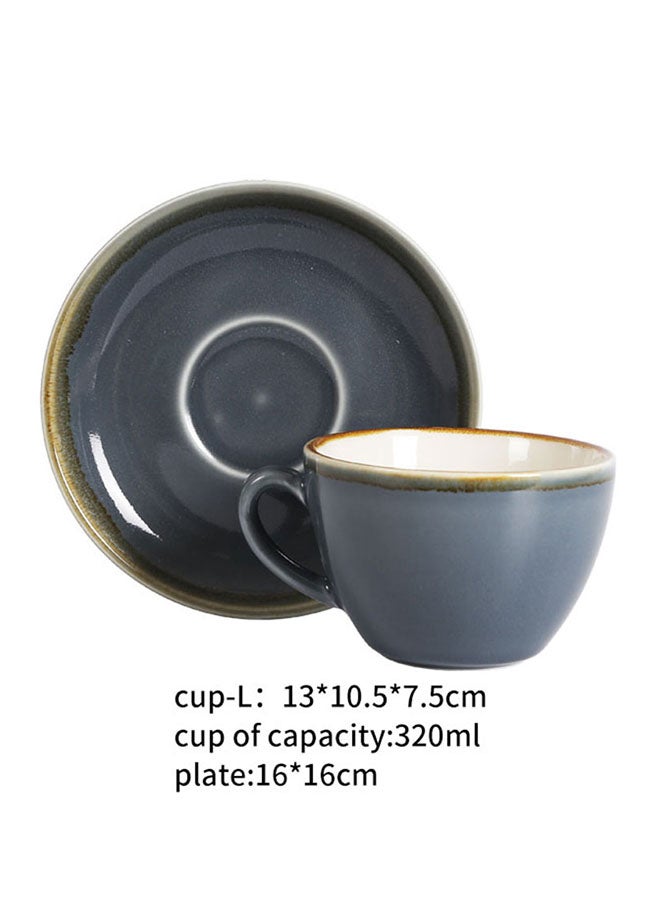 شاربدو طقم من كوب وصحن من السيراميك لون أزرق 13x10.5x7.5سم  - Image 4