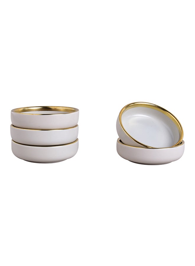 5-Piece Bowl Set Beige/Gold 8.8x8.8x2.5cm  - Image 1