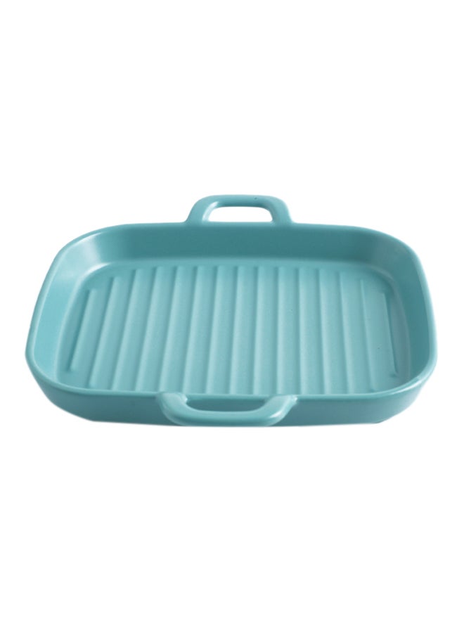 Sharpdo Square Stripe Plate With Two Ears Blue 8inch  - Image 1