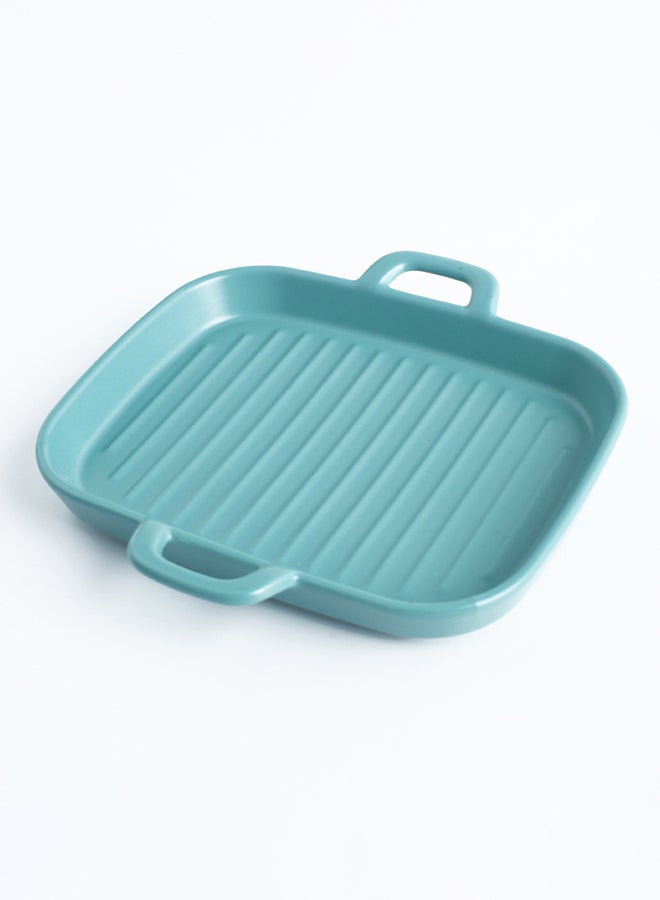 Sharpdo Square Stripe Plate With Two Ears Blue 8inch  - Image 2