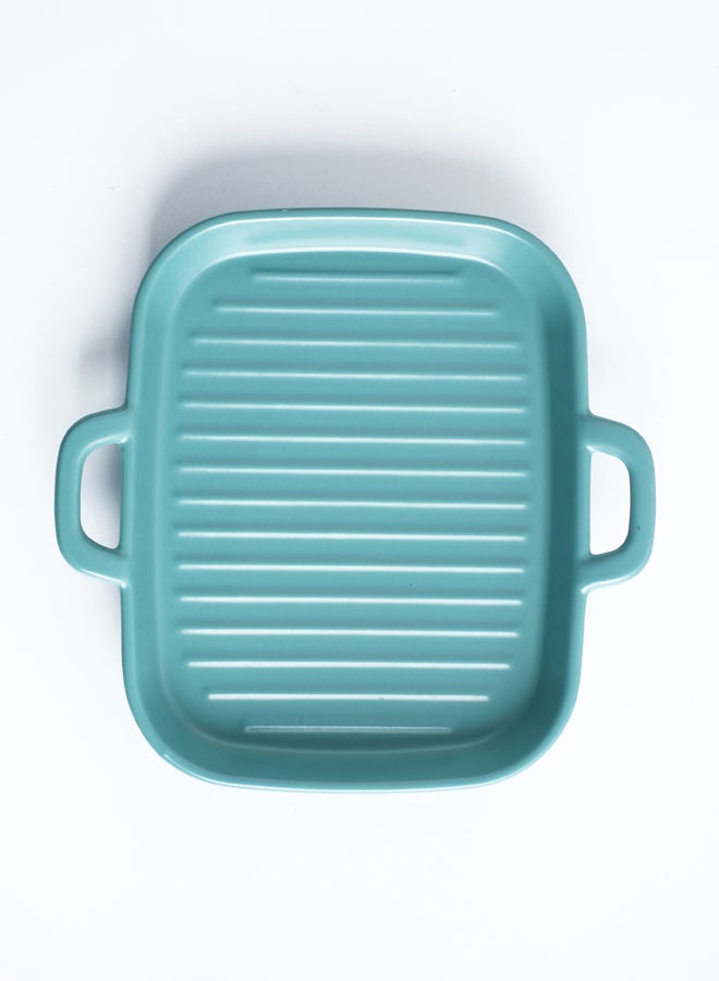 Sharpdo Square Stripe Plate With Two Ears Blue 8inch  - Image 3