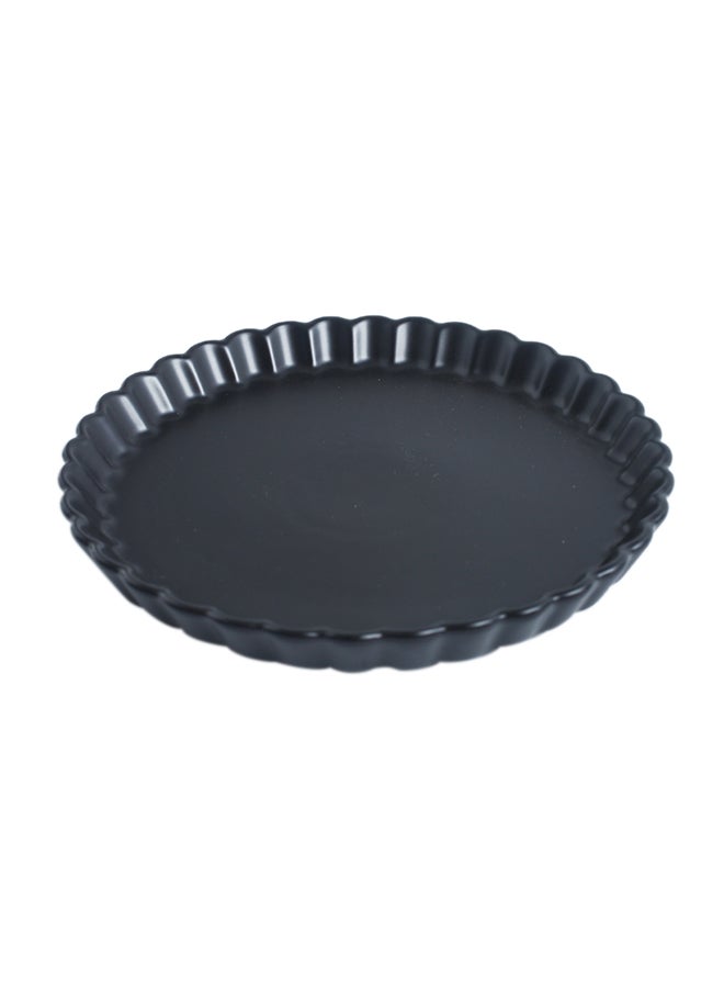 Sharpdo Chrysanthemum Round Pizza Plate Black 8inch - Image 1