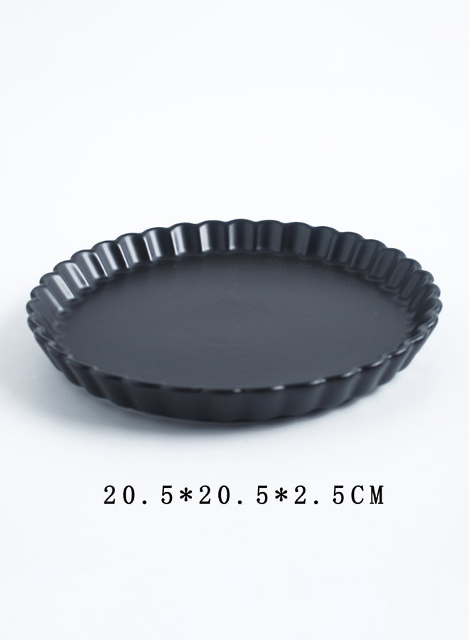 Sharpdo Chrysanthemum Round Pizza Plate Black 8inch - Image 2