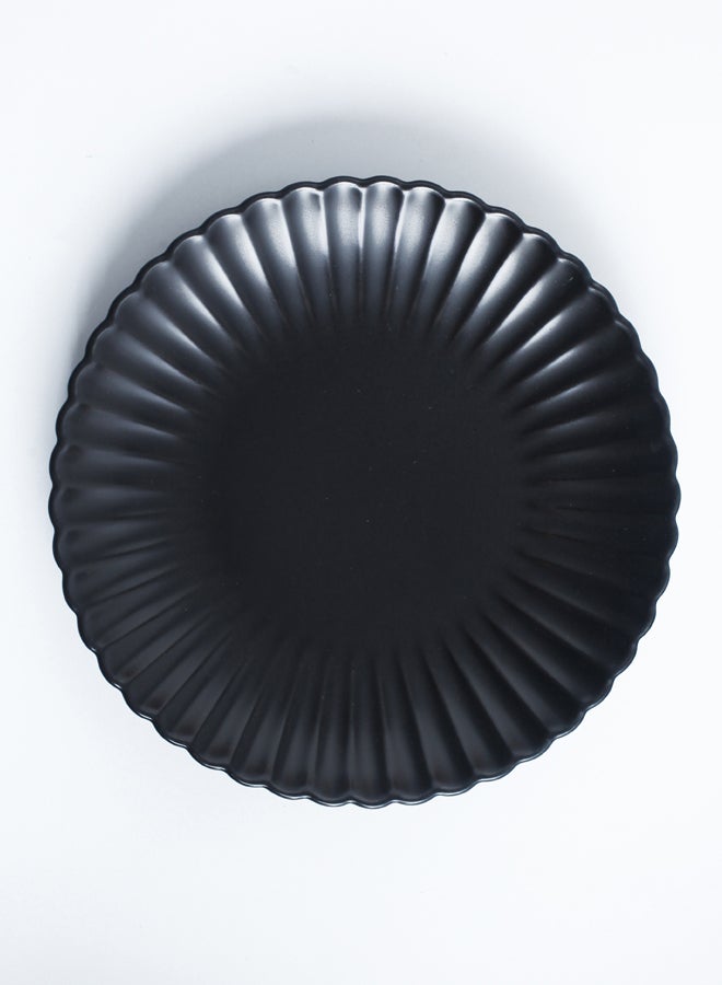 Chrysanthemum Ceramic Round Plate Black 10inch - v1596632493/N31229989A_2