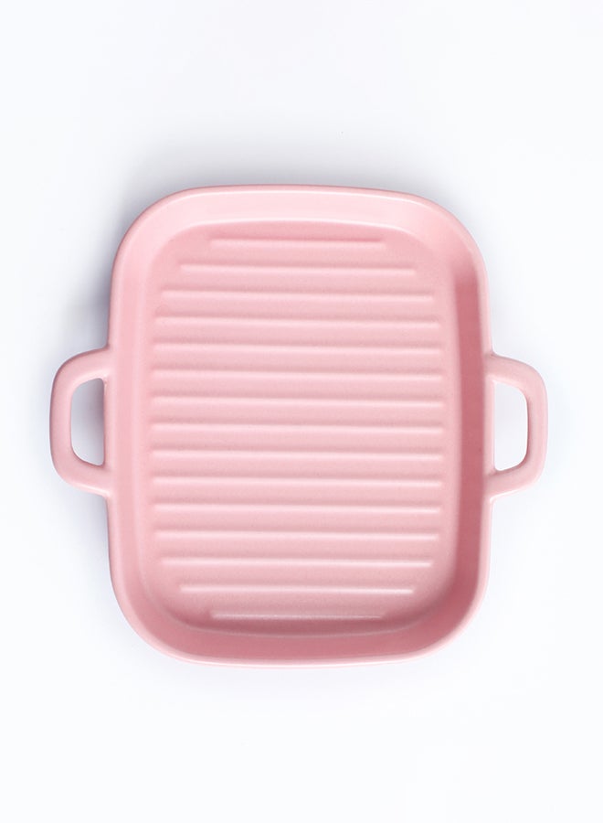Sharpdo Square Stripe Plate With Two Ears Pink 8inch - Image 4