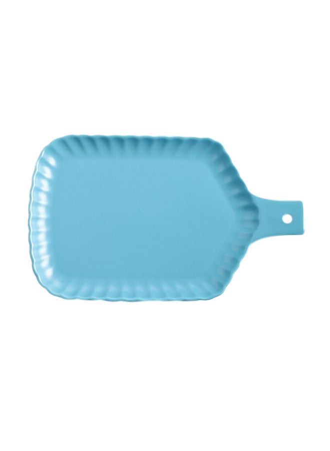 Sharpdo Chrysanthemum Ceramic Rectangle Ovendish With Handle Blue 13inch  - Image 1