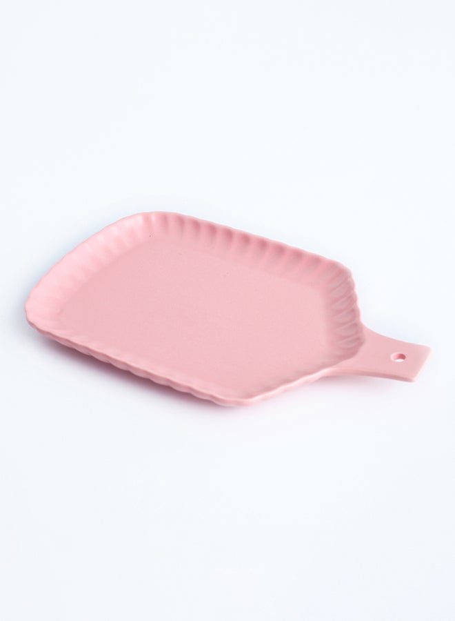 Chrysanthemum Ceramic Rectangle Ovendish With Handle Pink 13inch - v1596632497/N32621904A_2