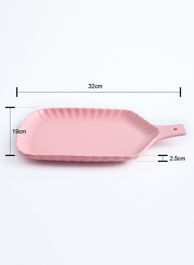 Chrysanthemum Ceramic Rectangle Ovendish With Handle Pink 13inch - v1596632497/N32621904A_5