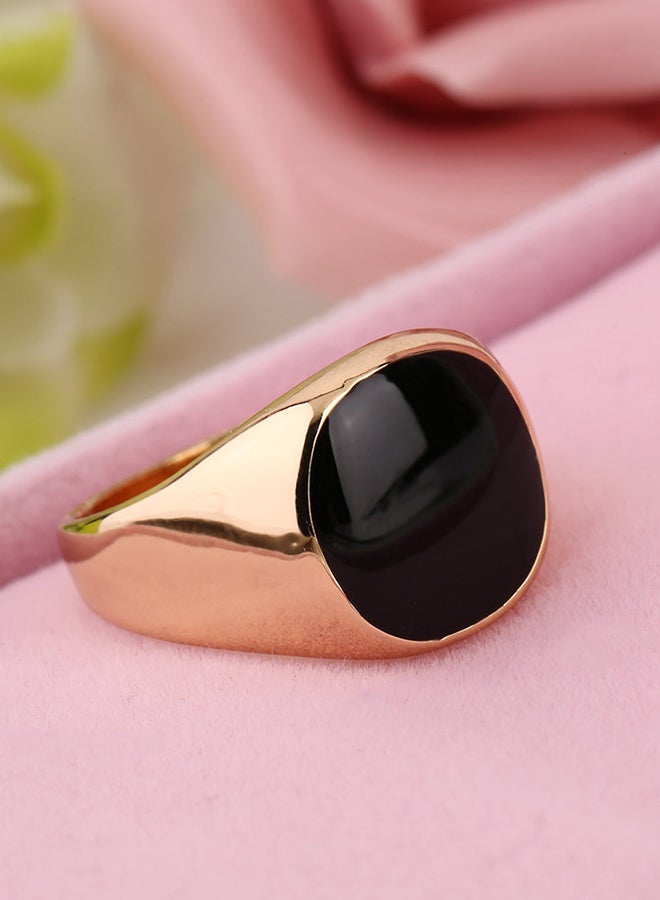 Onyx Stone Metal Ring 