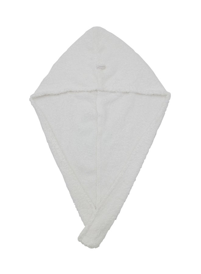 Lushh Cotton Terry Hair Towel Wrap White 68x23cm  - Image 1