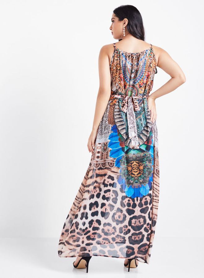 ZYLIST - Crystal Sleeveless Printed Kaftan Multicolour - Image 1